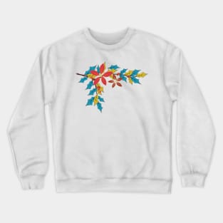 Cute Holly Poinsettia Branch Crewneck Sweatshirt